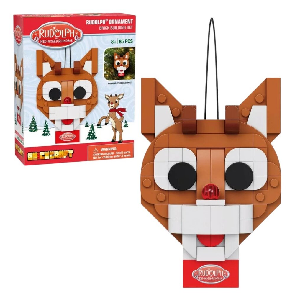 BRICKCRAFT Rudolph the Red-Nosed Reindeer Building Block Kit Christmas Ornament